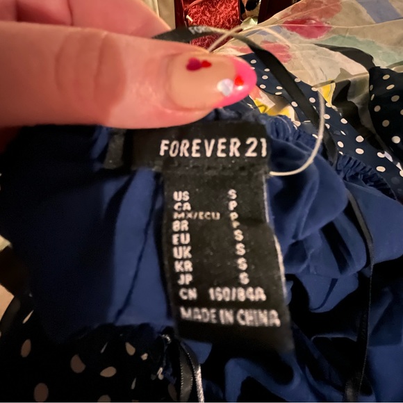 Forever 21 Navy Polka Dot Cut Out Dress - Picture 2 of 3